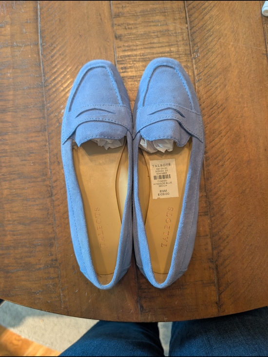 Talbots Shoes - Talbots Suede Penny Loafers in Periwinkle Blue